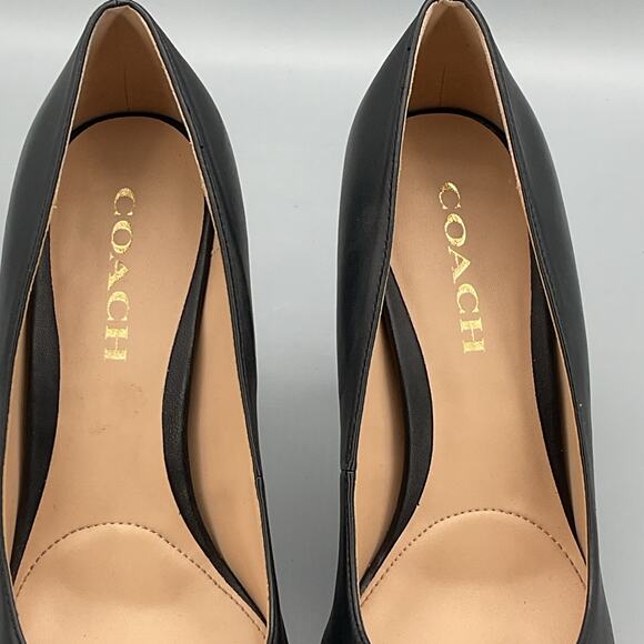 Coach Women’s Samantha Leather Pointed Pumps Black Size 7.5B - Picture 6 of 10